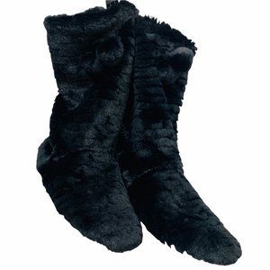 NEW Black Faux Fur Sherpa Slipper Boots Sz 7/8